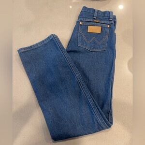 Wrangler Blue Denim Jeans with Tag Detail
